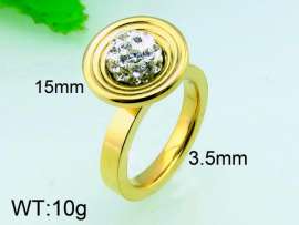 Stainless Steel Stone&Crystal Ring