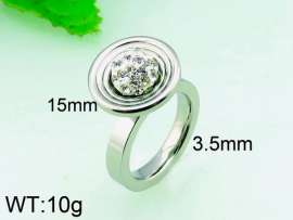 Stainless Steel Stone&Crystal Ring