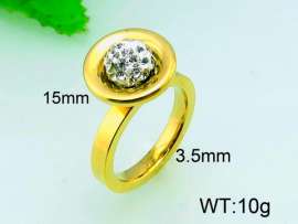 Stainless Steel Stone&Crystal Ring