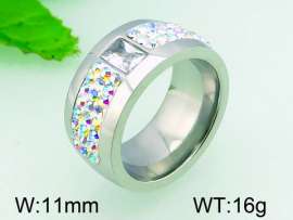 Stainless Steel Stone&Crystal Ring