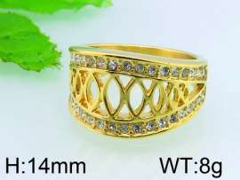 Stainless Steel Stone&Crystal Ring