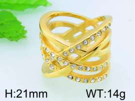 Stainless Steel Stone&Crystal Ring