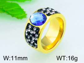 Stainless Steel Stone&Crystal Ring