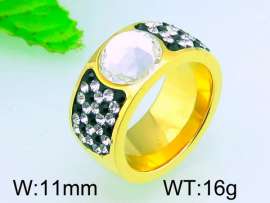 Stainless Steel Stone&Crystal Ring