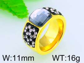 Stainless Steel Stone&Crystal Ring