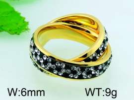 Stainless Steel Stone&Crystal Ring