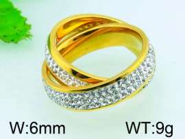 Stainless Steel Stone&Crystal Ring