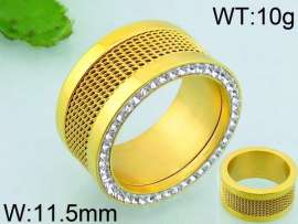 Stainless Steel Stone&Crystal Ring