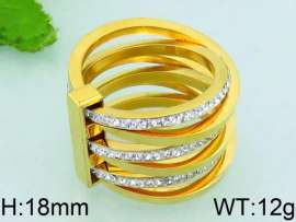 Stainless Steel Stone&Crystal Ring
