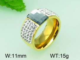 Stainless Steel Stone&Crystal Ring