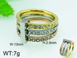 Stainless Steel Stone&Crystal Ring