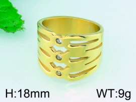 Stainless Steel Stone&Crystal Ring