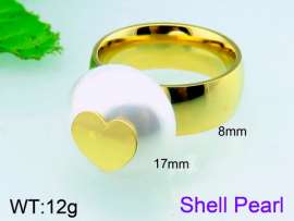 SS Shell Pearl Rings