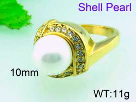 SS Shell Pearl Rings