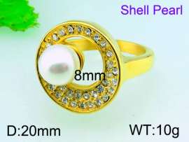 SS Shell Pearl Rings