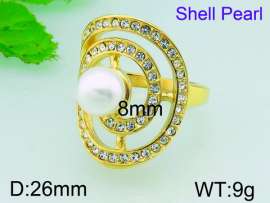 SS Shell Pearl Rings
