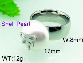 SS Shell Pearl Rings