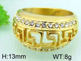 Stainless Steel Stone&Crystal Ring