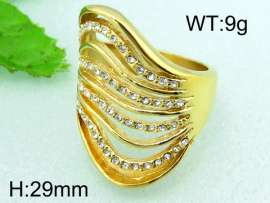 Stainless Steel Stone&Crystal Ring