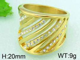Stainless Steel Stone&Crystal Ring