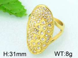 Stainless Steel Stone&Crystal Ring