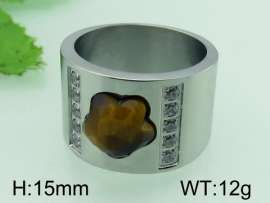 Stainless Steel Stone&Crystal Ring