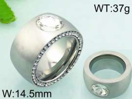 Stainless Steel Stone&Crystal Ring