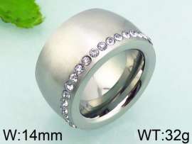 Stainless Steel Stone&Crystal Ring