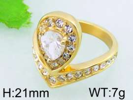 Stainless Steel Stone&Crystal Ring