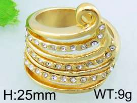 Stainless Steel Stone&Crystal Ring