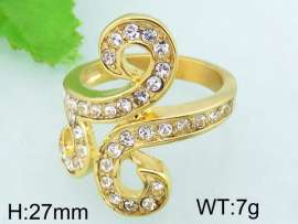 Stainless Steel Stone&Crystal Ring