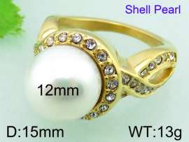 SS Shell Pearl Rings