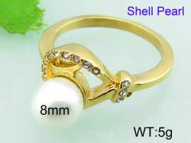 SS Shell Pearl Rings