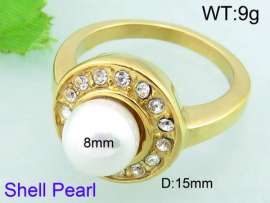 SS Shell Pearl Rings