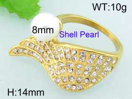 SS Shell Pearl Rings