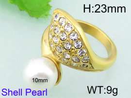 SS Shell Pearl Rings
