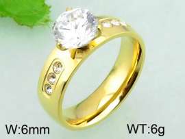 Stainless Steel Stone&Crystal Ring