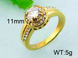 Stainless Steel Stone&Crystal Ring