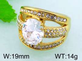 Stainless Steel Stone&Crystal Ring
