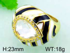 Stainless Steel Stone&Crystal Ring
