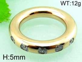 Stainless Steel Stone&Crystal Ring
