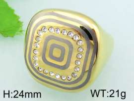 Stainless Steel Stone&Crystal Ring