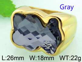 Stainless Steel Stone&Crystal Ring