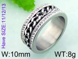Stainless Steel Stone&Crystal Ring