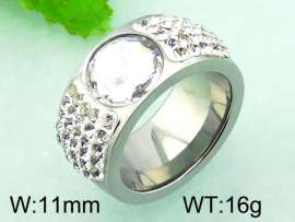 Stainless Steel Stone&Crystal Ring