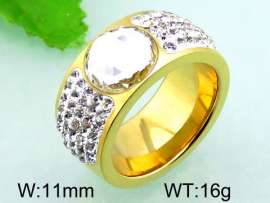Stainless Steel Stone&Crystal Ring