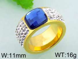 Stainless Steel Stone&Crystal Ring