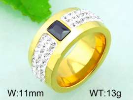 Stainless Steel Stone&Crystal Ring