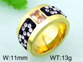 Stainless Steel Stone&Crystal Ring