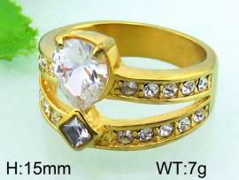 Stainless Steel Stone&Crystal Ring